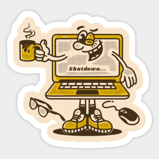 laptop mascot character Sticker